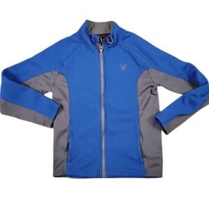 SPYDER Foremost Full Zip Medium Weight Sweater Jacket in Blue/Gray Size Medium
